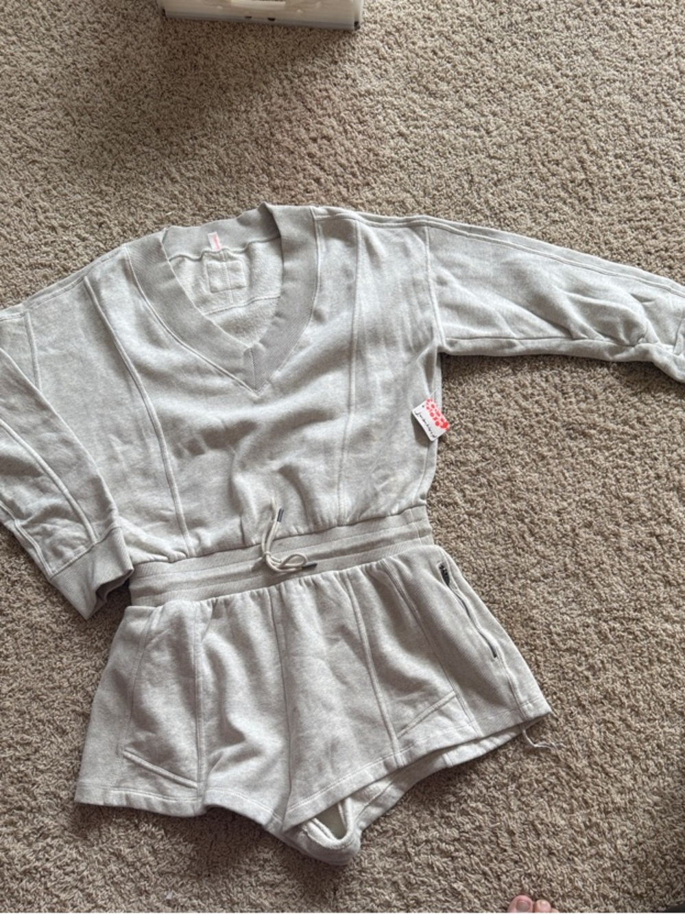 FP Movement by Free People Light Gray Romper Jumpsuit